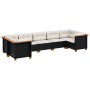 Set de sofás de jardín 7 pzas con cojines ratán sintético negro de , Conjuntos de jardín - Ref: Foro24-3261971, Precio: 536,4...