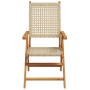 Sillas de jardín 2 uds madera maciza de acacia ratán PE beige de , Sillas de jardín - Ref: Foro24-367653, Precio: 169,23 €, D...
