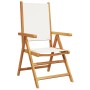 Sillas jardín reclinables 6 uds tela madera maciza blanco crema de , Sillas de jardín - Ref: Foro24-3214539, Precio: 442,52 €...
