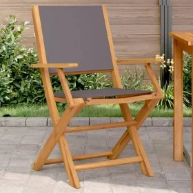 Sillas de jardín 2 uds madera maciza acacia y tela antracita de , Sillas de jardín - Ref: Foro24-367670, Precio: 132,42 €, De...