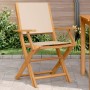 Sillas de jardín 2 uds madera maciza acacia y tela beige de , Sillas de jardín - Ref: Foro24-367672, Precio: 135,67 €, Descue...