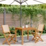 Sillas de jardín 2 uds madera maciza acacia y tela beige de , Sillas de jardín - Ref: Foro24-367672, Precio: 135,67 €, Descue...