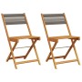 Sillas de bistró 2 uds madera maciza de acacia y cuerda gris de , Sillas de jardín - Ref: Foro24-367679, Precio: 89,26 €, Des...