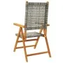 Sillas de jardín reclinables 6 uds ratán PE madera maciza gris de , Sillas de jardín - Ref: Foro24-3214524, Precio: 445,85 €,...