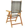 Sillas de jardín reclinables 6 uds ratán PE madera maciza gris de , Sillas de jardín - Ref: Foro24-3214524, Precio: 457,62 €,...