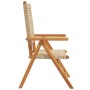 Sillas de jardín reclinables 4 uds ratán PE madera maciza beige de , Sillas de jardín - Ref: Foro24-3214526, Precio: 324,85 €...