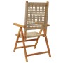 Sillas de jardín reclinables 4 uds ratán PE madera maciza beige de , Sillas de jardín - Ref: Foro24-3214526, Precio: 324,85 €...