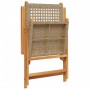 Sillas de jardín reclinables 4 uds ratán PE madera maciza beige de , Sillas de jardín - Ref: Foro24-3214526, Precio: 324,85 €...
