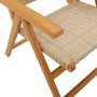 Sillas de jardín reclinables 4 uds ratán PE madera maciza beige de , Sillas de jardín - Ref: Foro24-3214526, Precio: 324,85 €...