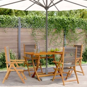Sillas de jardín reclinables 4 uds madera maciza acacia gris by , Garden chairs - Ref: Foro24-3214532, Price: 329,04 €, Disco...