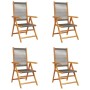 Sillas de jardín reclinables 4 uds madera maciza acacia gris de , Sillas de jardín - Ref: Foro24-3214532, Precio: 335,42 €, D...