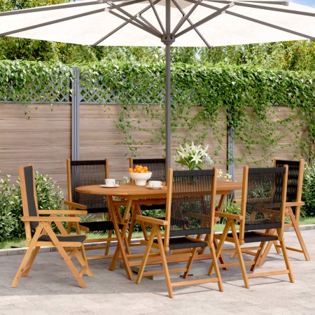 Sillas de jardín reclinables 6 uds madera maciza acacia negro de , Sillas de jardín - Ref: Foro24-3214530, Precio: 457,94 €, ...