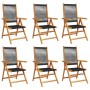 Sillas de jardín reclinables 6 uds madera maciza acacia negro de , Sillas de jardín - Ref: Foro24-3214530, Precio: 457,94 €, ...