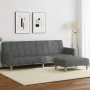 Sofá cama de 2 plazas con taburete tela gris oscuro de , Sofás - Ref: Foro24-3258089, Precio: 341,64 €, Descuento: %