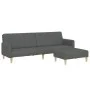 Sofá cama de 2 plazas con taburete tela gris oscuro de , Sofás - Ref: Foro24-3258089, Precio: 341,64 €, Descuento: %
