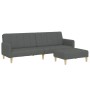 Sofá cama de 2 plazas con taburete tela gris oscuro de , Sofás - Ref: Foro24-3258089, Precio: 347,38 €, Descuento: %