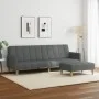 Sofá cama de 2 plazas con taburete tela gris oscuro de , Sofás - Ref: Foro24-3258089, Precio: 341,64 €, Descuento: %