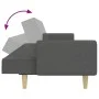 Sofá cama de 2 plazas con taburete tela gris oscuro de , Sofás - Ref: Foro24-3258089, Precio: 341,64 €, Descuento: %