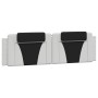 Estructura cama con luces LED cuero PE blanco negro 180x200 cm de , Camas y somieres - Ref: Foro24-3214042, Precio: 264,60 €,...