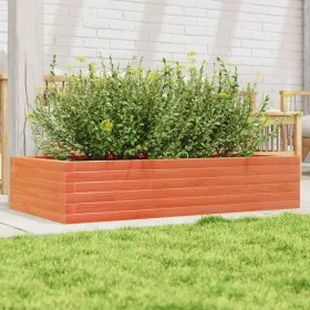 Jardinera madera maciza de pino marrón cera 110x60x23 cm de , Maceteros y jardineras - Ref: Foro24-847240, Precio: 82,86 €, D...
