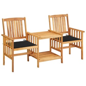 Sillas y mesita de jardín con cojines madera maciza acacia de , Conjuntos de jardín - Ref: Foro24-3061282, Precio: 152,27 €, ...