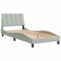 Estructura de cama con cabecero terciopelo gris claro 90x200 cm de , Camas y somieres - Ref: Foro24-3207825, Precio: 141,65 €...