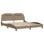 Estructura de cama cabecero cuero sintético capuchino 180x200cm de , Camas y somieres - Ref: Foro24-3208114, Precio: 229,27 €...