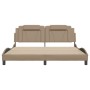 Estructura de cama cabecero cuero sintético capuchino 180x200cm de , Camas y somieres - Ref: Foro24-3208114, Precio: 229,27 €...