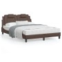 Estructura de cama cabecero cuero sintético marrón 140x200 cm de , Camas y somieres - Ref: Foro24-3208098, Precio: 229,56 €, ...