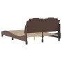 Estructura de cama cabecero cuero sintético marrón 140x200 cm de , Camas y somieres - Ref: Foro24-3208098, Precio: 229,56 €, ...