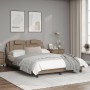 Estructura de cama cabecero cuero sintético capuchino 140x190cm de , Camas y somieres - Ref: Foro24-3208093, Precio: 182,67 €...