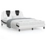 Estructura cama cabecero cuero sintético blanco negro 140x200cm de , Camas y somieres - Ref: Foro24-3208102, Precio: 232,96 €...
