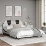 Estructura cama cabecero cuero sintético blanco negro 140x200cm de , Camas y somieres - Ref: Foro24-3208102, Precio: 232,96 €...