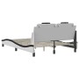 Estructura cama cabecero cuero sintético blanco negro 140x200cm de , Camas y somieres - Ref: Foro24-3208102, Precio: 232,96 €...