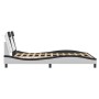 Estructura cama cabecero cuero sintético blanco negro 140x200cm de , Camas y somieres - Ref: Foro24-3208102, Precio: 232,96 €...