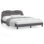 Estructura de cama con luces LED cuero PE gris 160x200 cm de , Camas y somieres - Ref: Foro24-3214032, Precio: 241,81 €, Desc...