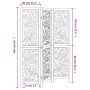 Biombo separador de 3 paneles madera maciza Paulownia blanco de , Divisores de ambientes - Ref: Foro24-358733, Precio: 87,76 ...