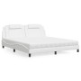 Cama con colchón cuero sintético blanco 180x200 cm de , Camas y somieres - Ref: Foro24-3208811, Precio: 458,24 €, Descuento: %