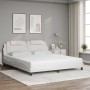 Cama con colchón cuero sintético blanco 180x200 cm de , Camas y somieres - Ref: Foro24-3208811, Precio: 458,24 €, Descuento: %