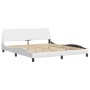 Cama con colchón cuero sintético blanco 180x200 cm de , Camas y somieres - Ref: Foro24-3208811, Precio: 458,24 €, Descuento: %