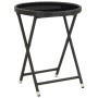 Set de bistró de jardín 3 pzas ratán PE vidrio templado negro de , Conjuntos de jardín - Ref: Foro24-3095926, Precio: 195,17 ...