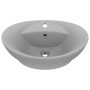 Lavabo lujoso ovalado con rebosadero cerámica gris claro mate de vidaXL, Lavabos - Ref: Foro24-146938, Precio: 88,39 €, Descu...
