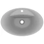 Lavabo lujoso ovalado con rebosadero cerámica gris claro mate de vidaXL, Lavabos - Ref: Foro24-146938, Precio: 70,71 €, Descu...