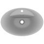 Lavabo lujoso ovalado con rebosadero cerámica gris claro mate de vidaXL, Lavabos - Ref: Foro24-146938, Precio: 88,39 €, Descu...