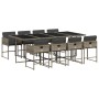 Set comedor jardín 9 pzas y cojines ratán sintético gris de , Conjuntos de jardín - Ref: Foro24-3278047, Precio: 537,34 €, De...