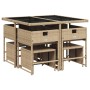 Set comedor de jardín 9 pzas con cojines ratán sintético beige de , Conjuntos de jardín - Ref: Foro24-3278085, Precio: 352,59...