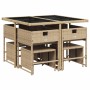 Set comedor de jardín 9 pzas con cojines ratán sintético beige de , Conjuntos de jardín - Ref: Foro24-3278087, Precio: 351,06...