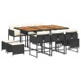 Set de comedor jardín 11 pzas con cojines ratán sintético negro de , Conjuntos de jardín - Ref: Foro24-3278102, Precio: 488,9...