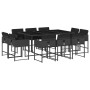 Set de comedor jardín 11 pzas con cojines ratán sintético negro de , Conjuntos de jardín - Ref: Foro24-3278154, Precio: 541,6...