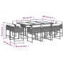Set de comedor jardín 11 pzas con cojines ratán sintético negro de , Conjuntos de jardín - Ref: Foro24-3278154, Precio: 541,6...